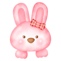 Watercolor pink bunny rabbit clipart. png