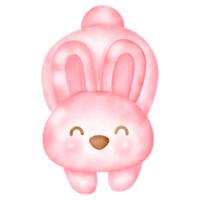 Watercolor pink bunny rabbit clipart. png