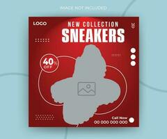 Exclusive shoes collection for timeline social media post web banner ads promotion template vector