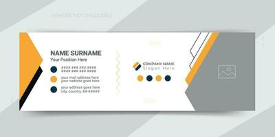 Clean and simple creative email signature or footer for personal social media cover page design template vector