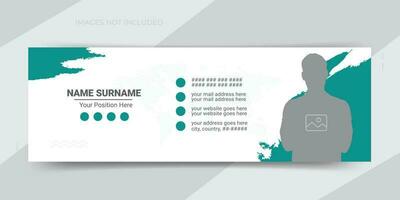 Creative or modern business email signature template or email footer and personal social media cover vector layout