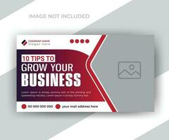 Business solution video thumbnail and social media web banner template design vector