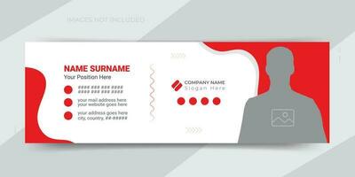 Minimal-style corporate business agency email signature or email footer template design vector