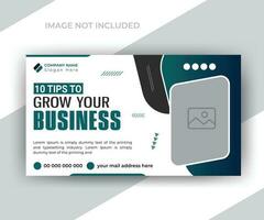 digital online business ideas video thumbnail, abstract video thumbnail with modern editable custom template banner design for social medai web banner. vector