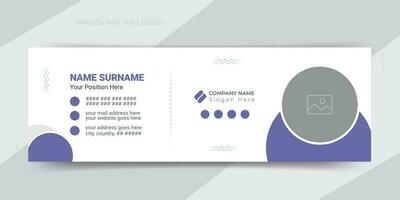 Minimal-style corporate business agency email signature or email footer template design vector