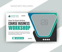 How to start online course business marketing company timeline video thumbnail social media conference web banner template vector