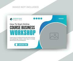 How to start online course business marketing company timeline video thumbnail social media conference web banner template vector