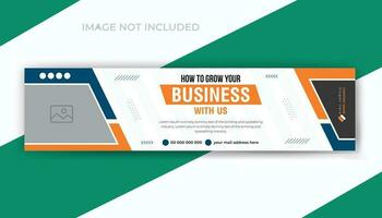 Grow your business social media timeline cover or promotion web banner template design vector