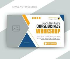 Video thumbnail design or corporate business company social media web banner template design vector