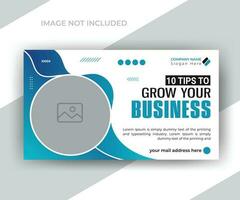 Corporate business and modern video thumbnail and social media web banner template vector