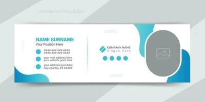 Clean and simple creative email signature or footer for personal social media cover page design template vector