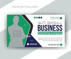 digital online business ideas video thumbnail, abstract video thumbnail with modern editable custom template banner design for social medai web banner. vector