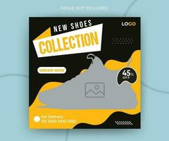 Exclusive sneakers shoes collection for timeline social media post web banner ads promotion template vector