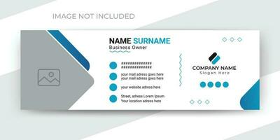 Mail signature template or mail footer and personal social media web cover banner design vector