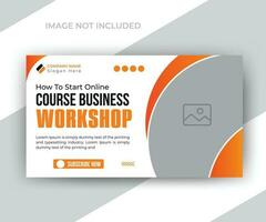 Corporate business and digital marketing timeline video thumbnail or web banner template vector