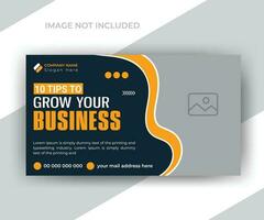 Business solution video thumbnail and social media web banner template design vector