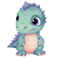 mignonne peu dinosaure, primitif animal dessin animé, génératif ai png