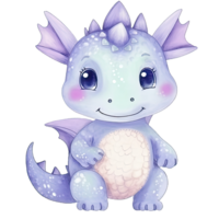 mignonne peu dinosaure, primitif animal dessin animé, génératif ai png