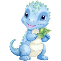 schattig weinig dinosaurus, oer dier tekenfilm illustratie, generatief ai png