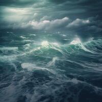 Strom in the ocean abstract background photo