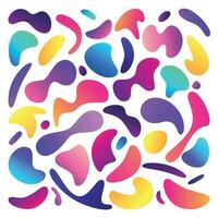 Colorful fluid shapes. Liquid doodle shape, abstract splash gradients and vaporwave 3d hologram design pattern vector illustration set