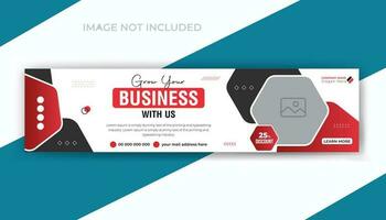 Grow your business social media timeline cover or promotion web banner template design vector
