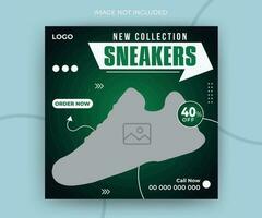 Exclusive sneakers shoes collection for online social media post or web banner ads template vector