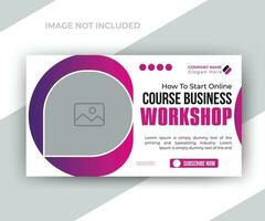 Video thumbnail or web banner template for your business promotions ads design vector