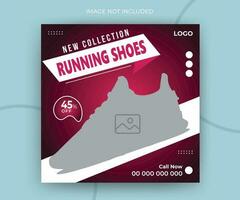 Modern shoes sale for social media timeline post or web banner template design vector