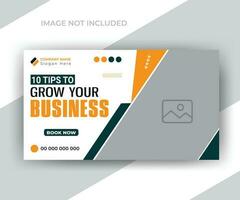 video thumbnail and business live stream promotion web banner template design vector