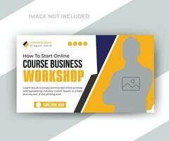 How to start online course business marketing company timeline video thumbnail social media conference web banner template vector