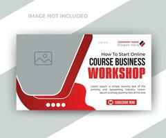 Video thumbnail design or corporate business company social media web banner template design vector