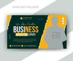 Modern business marketing agency video thumbnail design or ads promotions web banner template vector