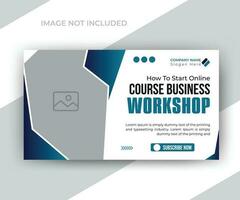 Video thumbnail or web banner template for your business promotions ads design vector