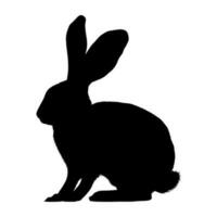 Rabbit Silhouette isolated on white background. Vector illustration