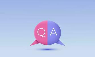 illustration speech bubble q letters questions answers vector icon 3d  symbols isolated on background