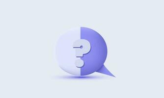 illustration speech bubble question mark faq support vector icon 3d  symbols isolated on background