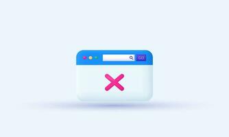 illustration creative web page decline x cross sign 3d icon vector symbols isolated on background