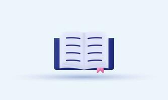 illustration creative open book diary white paper blank 3d icon vector symbols isolated on background
