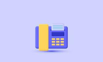 illustration telephone fax 3d vector icon symbols isolated on background