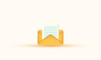 illustration creative open mail envelope 3d icon vector symbols isolated on background