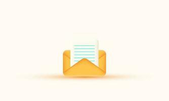 illustration creative open mail envelope 3d icon vector symbols isolated on background