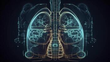 Smoky lungs of a smoker on a dark background isolate medical concept 3d illustration photo