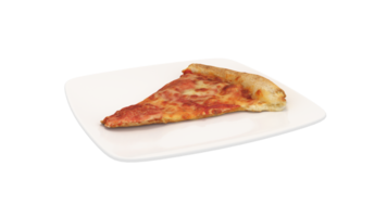 Hot pizza slice with mozzarella cheese, ham, tomato, and parsley on the plate, stone concrete background, Closeup view of a slice of a pepperoni pizza png