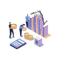 money management flat style isometric vector design