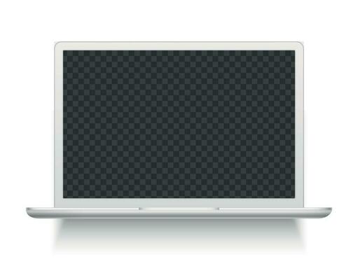White laptop. Mockup electronics device vector illustration