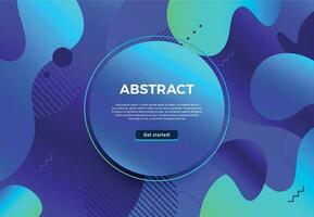 Abstract liquid frame. Modern fluid shapes frames design, colorful blue and cyan shape vector background