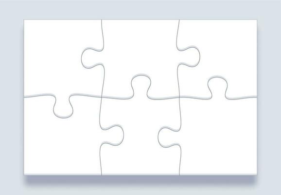 Jigsaw tiles. Puzzles grid, jigsaws details and connected puzzle pieces marketing business communication concept vector template