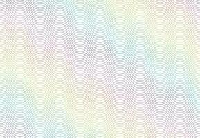 Guilloche watermark texture. Textured passport paper, banknote secure rainbow pattern and color line waves vector seamless background