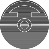 Flat style pokeball made by black and white color. vector